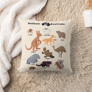 Animals of Australia Aussie Wildlife Cushion