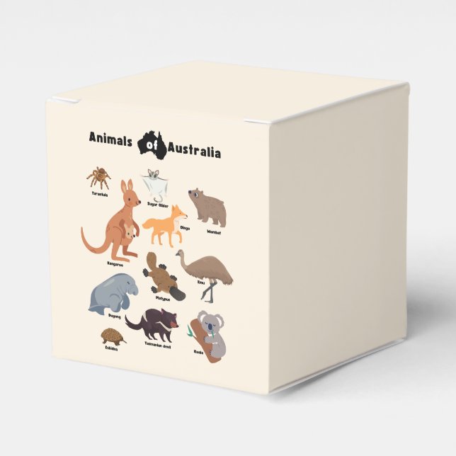 Animals of Australia Aussie Wildlife Favour Box (Front Side)