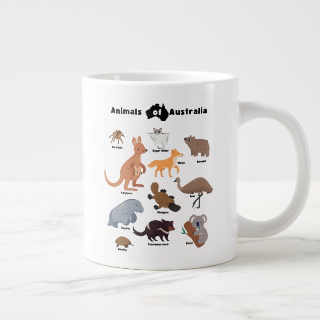 Animals of Australia Aussie Wildlife Large Coffee Mug (Right)