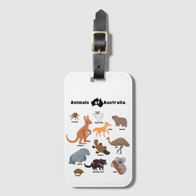 Animals of Australia Aussie Wildlife Luggage Tag (Front Vertical)