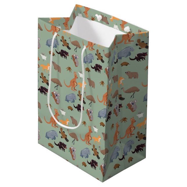 Animals of Australia Aussie Wildlife Medium Gift Bag (Front Angled)
