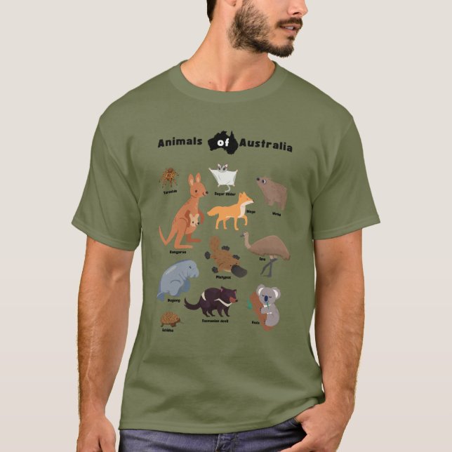 Animals of Australia Aussie Wildlife T-Shirt (Front)