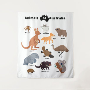 Animals of Australia Aussie Wildlife Tapestry