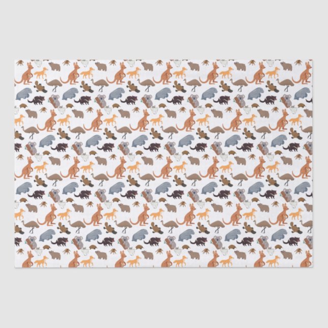 Animals of Australia Aussie Wildlife Tissue Paper (Front)