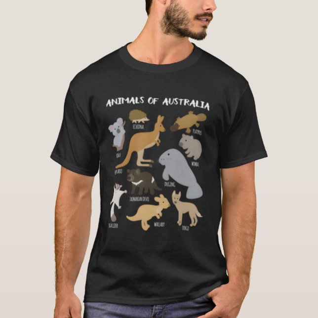 Animals Of Australia Australian Animal Educational T-Shirt (Front)