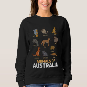 Animals Of Australia Kangaroo Koala Wombat Austral Sweatshirt