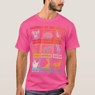 Animals Of Australia Koala Dugong Wombat Dingo Kan T-Shirt