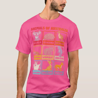 Animals Of Australia Koala Dugong Wombat Dingo Kan T-Shirt