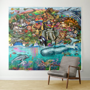 Animals of Earth and Sea Tapestry