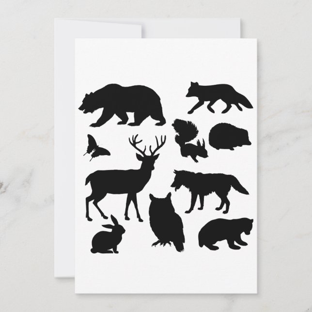 Animals Of The Forest, Wildlife Holiday Card (Front)