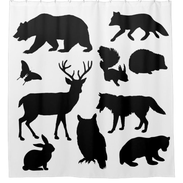 Animals Of The Forest, Wildlife Shower Curtain (Front)