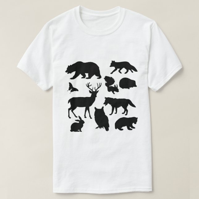 Animals Of The Forest, Wildlife T-Shirt (Design Front)