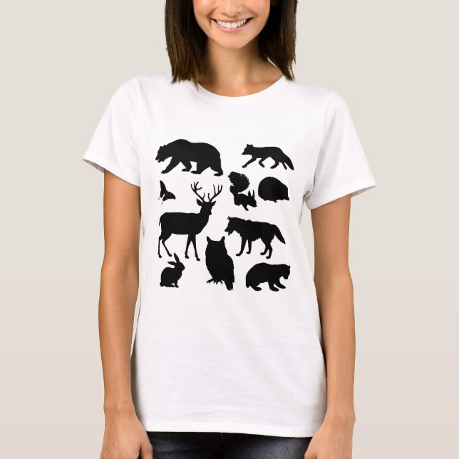 Animals Of The Forest, Wildlife T-Shirt (Front)