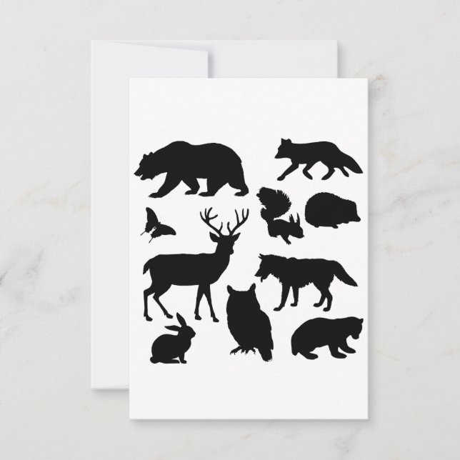 Animals Of The Forest, Wildlife Thank You Card (Front)