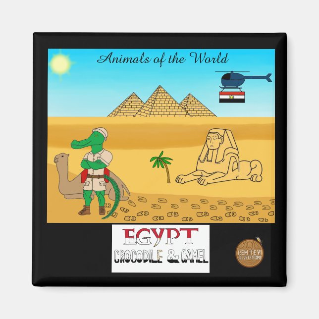 Animals of the World, Egypt: Crocodile & Camel Magnet (Front)
