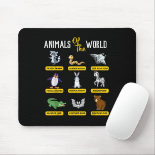 Animals Of The World Funny Animal Real Names Mouse Mat