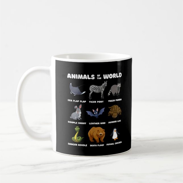 Animals Of The World Gift Funny Rare Animals Memes Coffee Mug (Left)