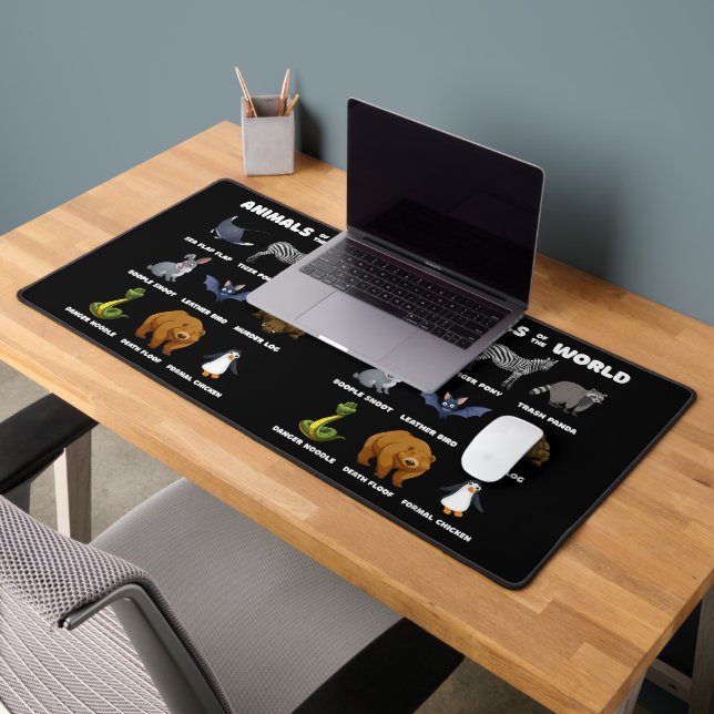 Animals Of The World Gift Funny Rare Animals Memes Desk Mat (Office 2)