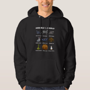Animals Of The World Gift Funny Rare Animals Memes Hoodie
