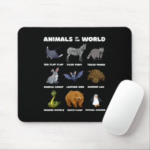 Animals Of The World Gift Funny Rare Animals Memes Mouse Mat