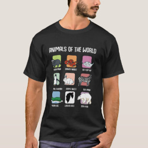 Animals Of The World Zoo Life Lover Zebra Panda Bi T-Shirt