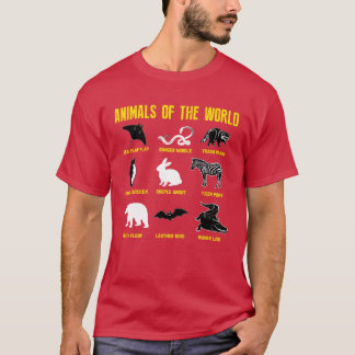 Animals Ofhe World Funny Humor Vintage friends T-Shirt