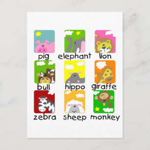 Animals on Parade Postcard