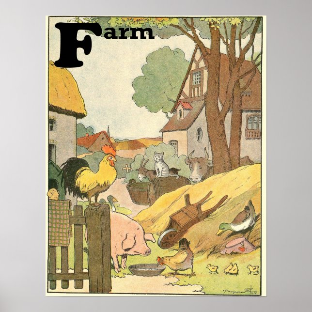 Animals on the Farm Alphabet Story Book Poster (Front)