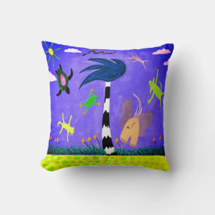 Animals On The Wind Throw Pillow