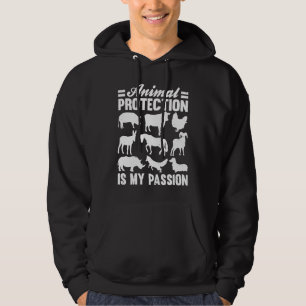 Animals Over People Animal Activist Rescue Conserv Hoodie