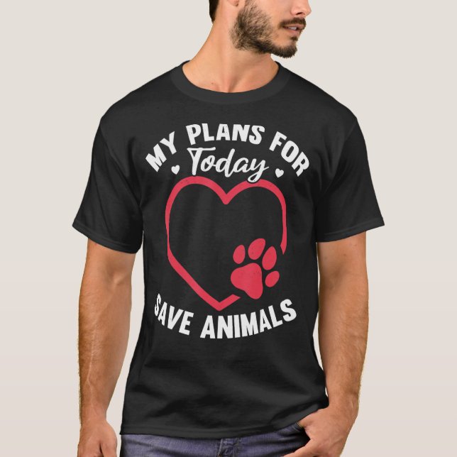 Animals Over People Animal Activist Rescue Conserv T-Shirt (Front)