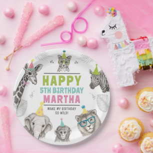 Animals Party Wild Animal Birthday Paper Plate