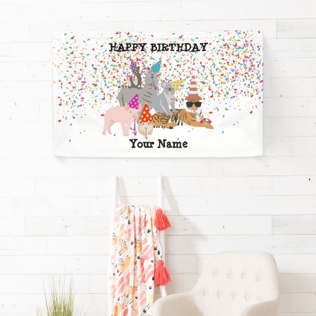 Animals Partying - Animals at Birthday Party Banner (Insitu)