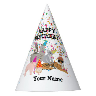 Animals Partying - Animals at Birthday Party Party Hat