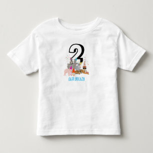 Animals Partying - Animals Birthday Age Boy Girl Toddler T-Shirt