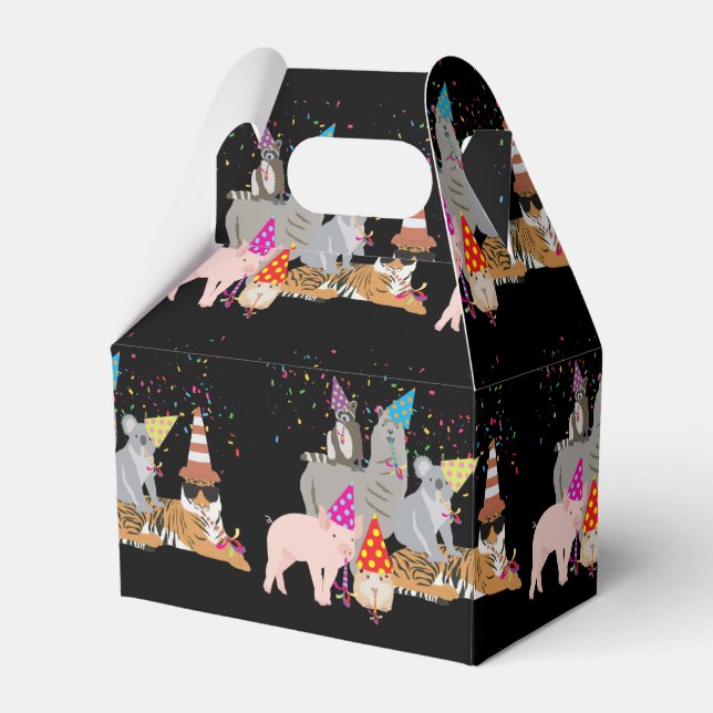 Animals Partying - Cute Animals Having a Party Favour Box (Front Side)