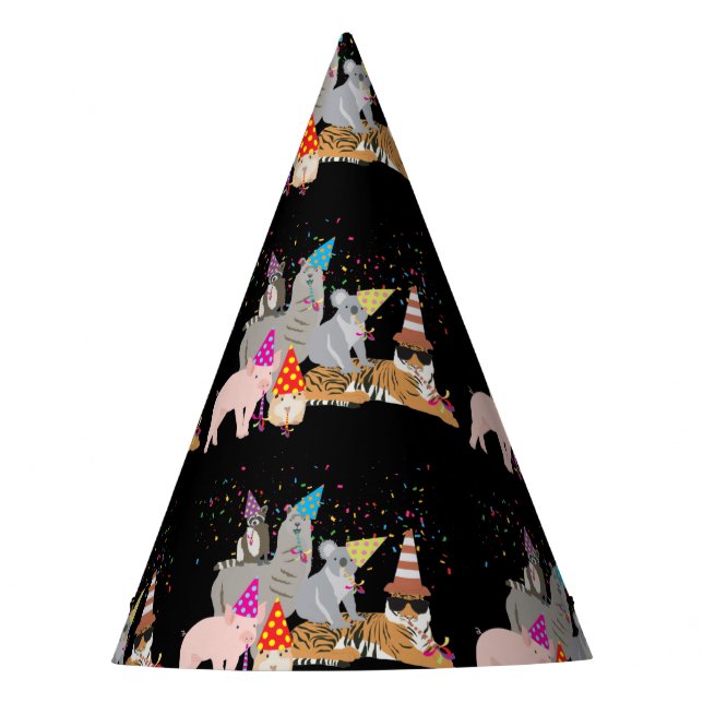 Animals Partying - Cute Animals Having a Party Hat (Front)