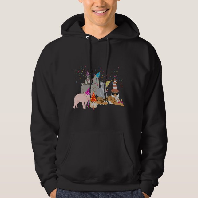 Animals Partying - Cute Animals Having a Party Hoodie (Front)