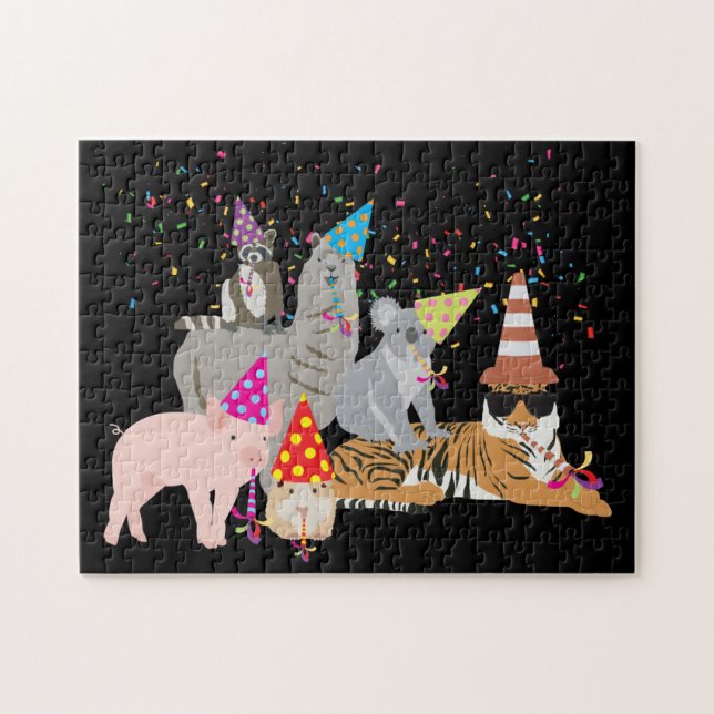 Animals Partying - Cute Animals Having a Party Jigsaw Puzzle (Horizontal)