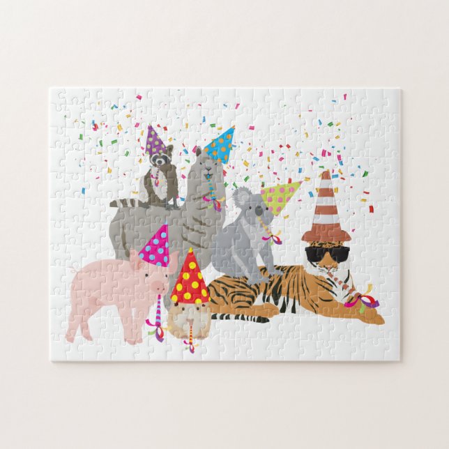 Animals Partying - Cute Animals Having a Party Jigsaw Puzzle (Horizontal)