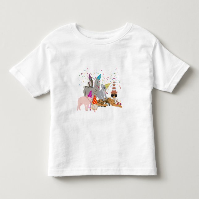 Animals Partying - Cute Animals Having a Party Toddler T-Shirt (Front)