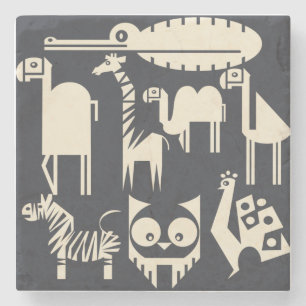 Animals pattern stone coaster