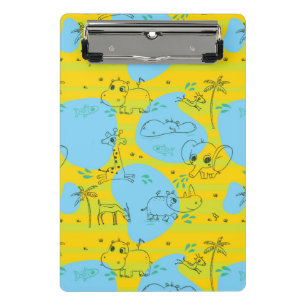 Animals playing baby pattern background mini clipboard