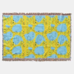 Animals playing baby pattern background throw blanket