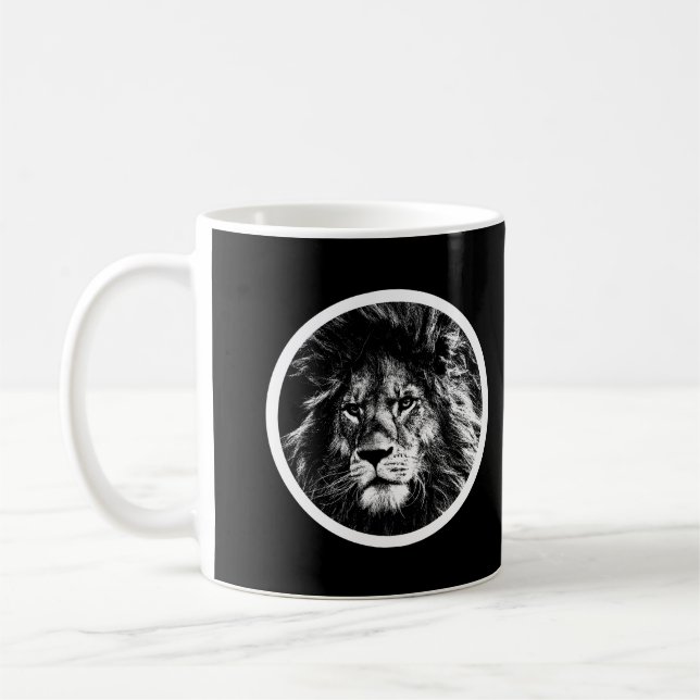 Animals Pop Art Template Lion Face The King Coffee Mug (Left)