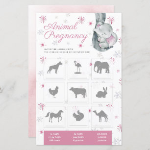 Animals Pregnancy Girl Baby Shower Game
