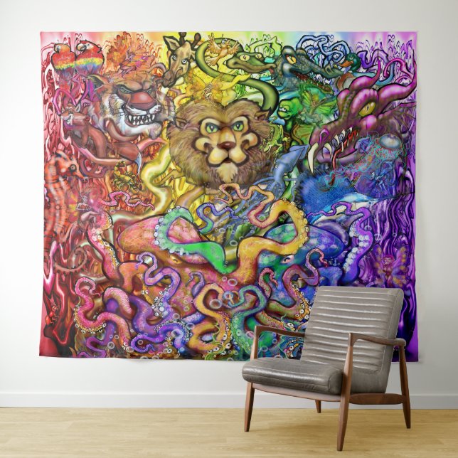Animals Rainbow Tapestry (In Situ (Horizontal))