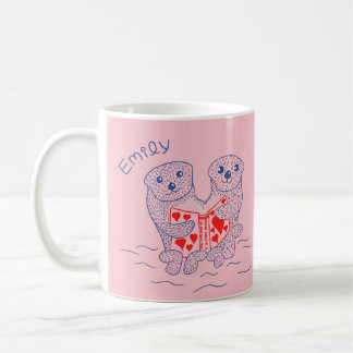 Animals Reading Books Personalised Valentine's Day Coffee Mug