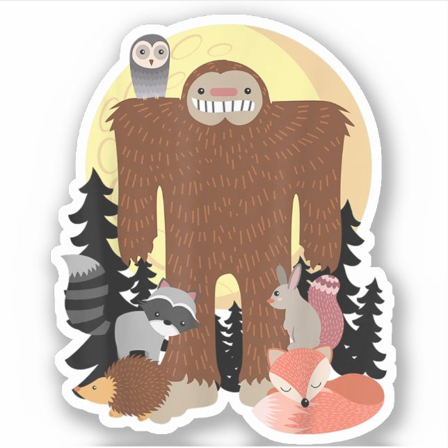animals Sasquatch With Woodland Creatures (Front)