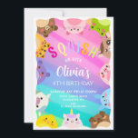 Animals Squish Girl Birthday party Invitation<br><div class="desc">Looking for the perfect Squish birthday invitation to make your party extra special? Say no more! Our Squish On Over birthday invitation template is here to add a whole lot of squishy charm to your celebration.
Personalization: Customizable with your child's name,  age,  party date,  time,  location,  and RSVP details.</div>